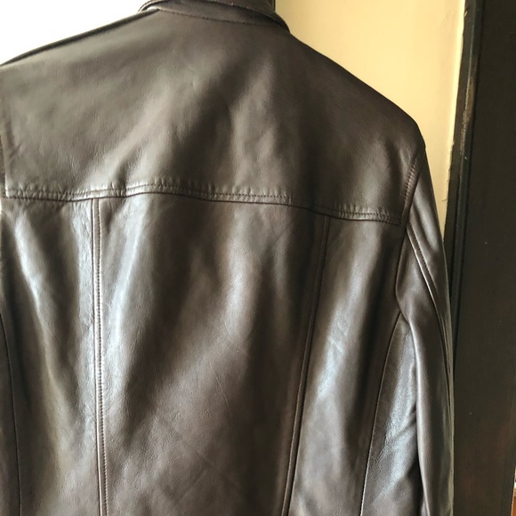 All Saints Brown Leather Biker Jacket - NWT - XS - Picture 12 of 13